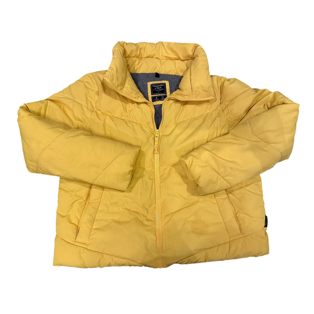 Abercrombie & Fitch Women's Yellow Puffer Jacket Lg